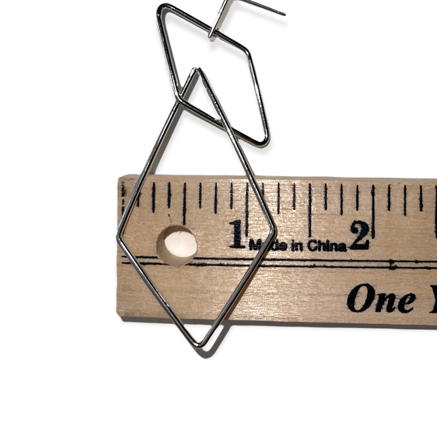 Riah Silver Diamond Shape & Gold Diamond Shape Dangle Earrings 2 pairs