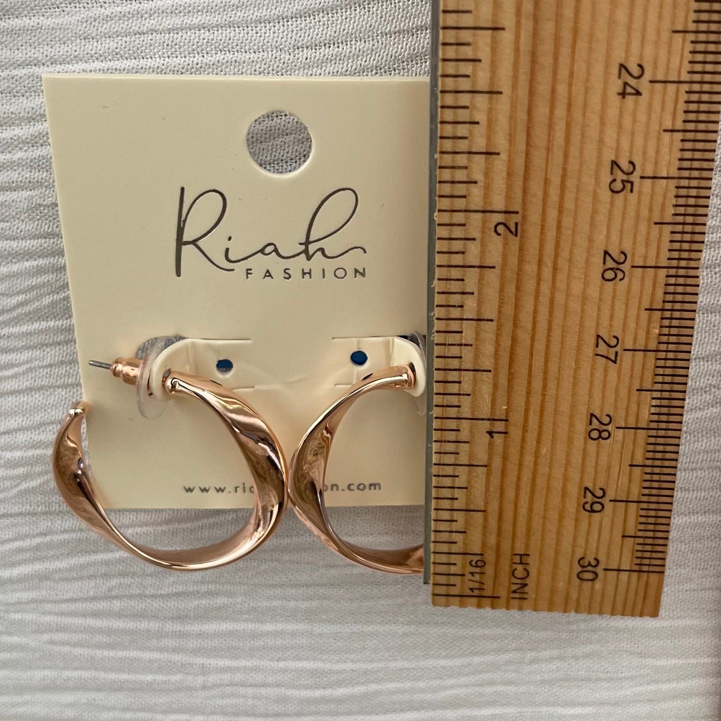 Riah Twisted Rose Gold & Silver Hoop Earrings 2 sets.