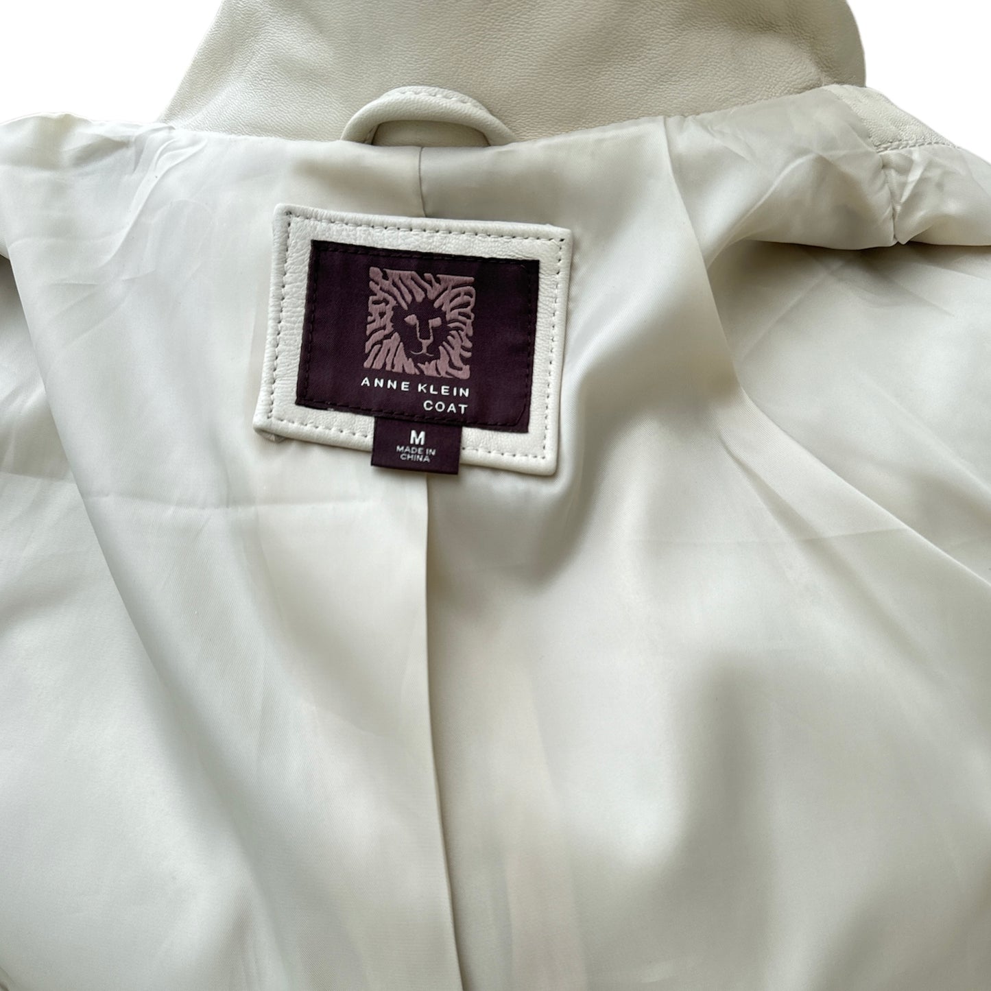 Anne Klein Cream Leather Jacket