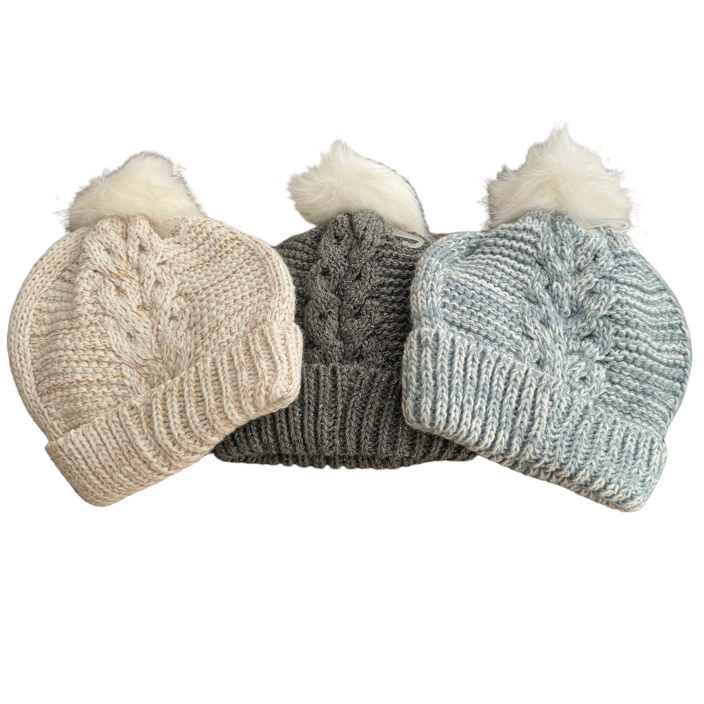The Children’s Place Big Girls Beanie’s with Faux Fur Pompom