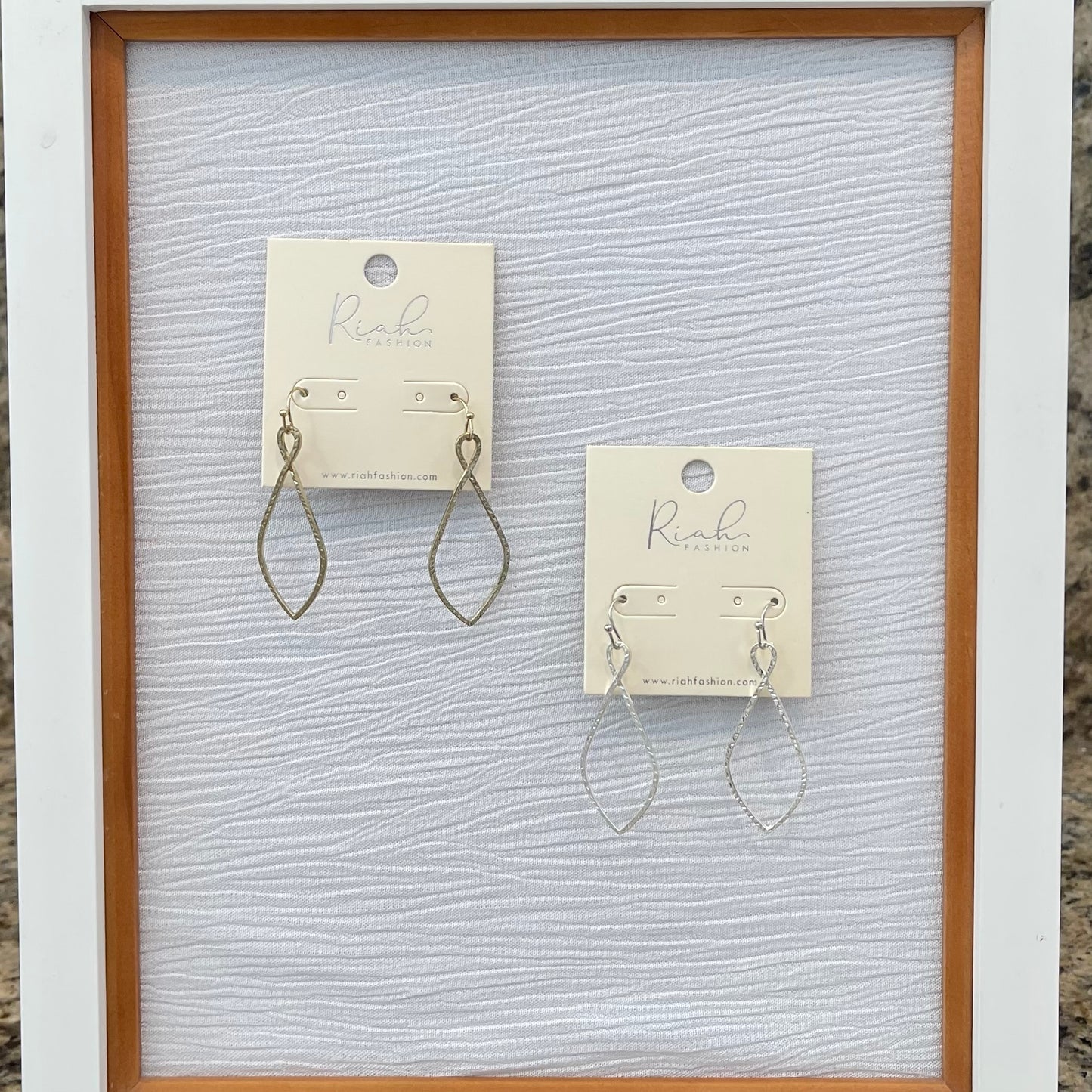 Riah Silver & Gold Hammered Dangle Earrings 2 pairs