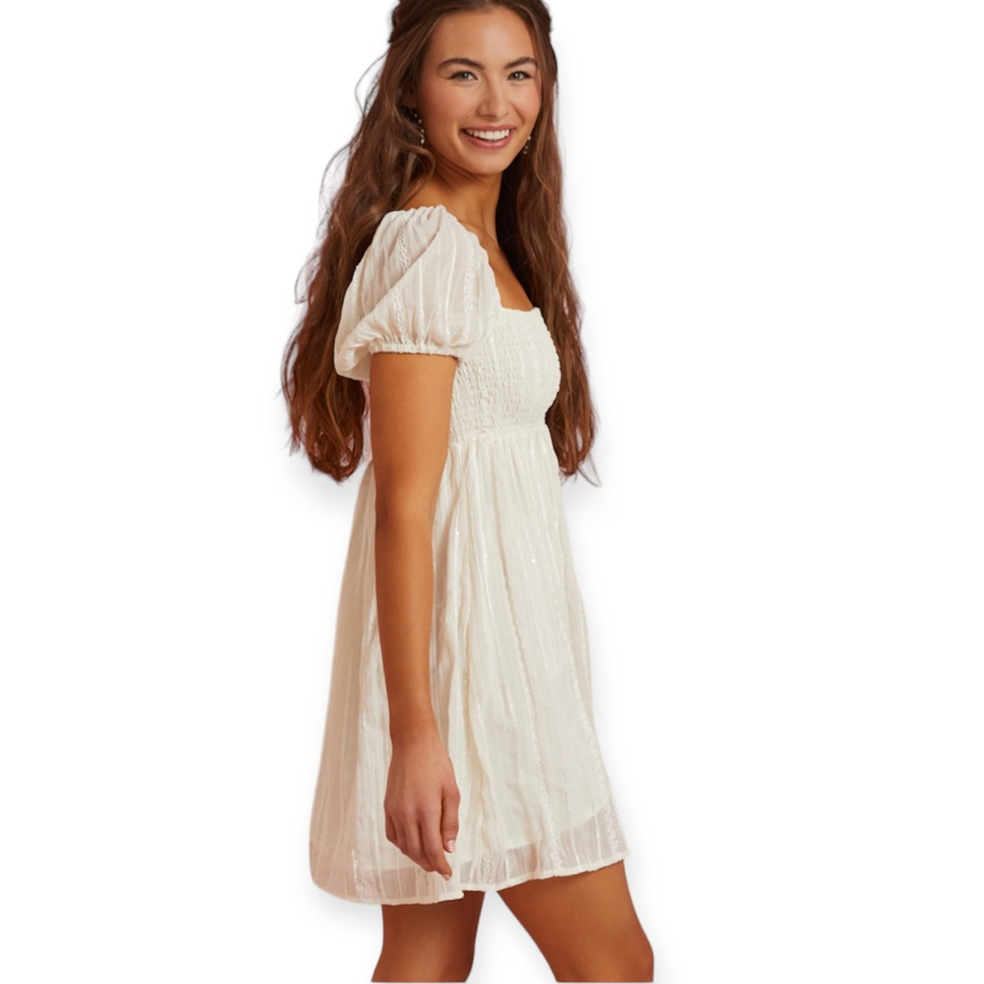 Altar’d State Gia Smocked Sequin Dress Large