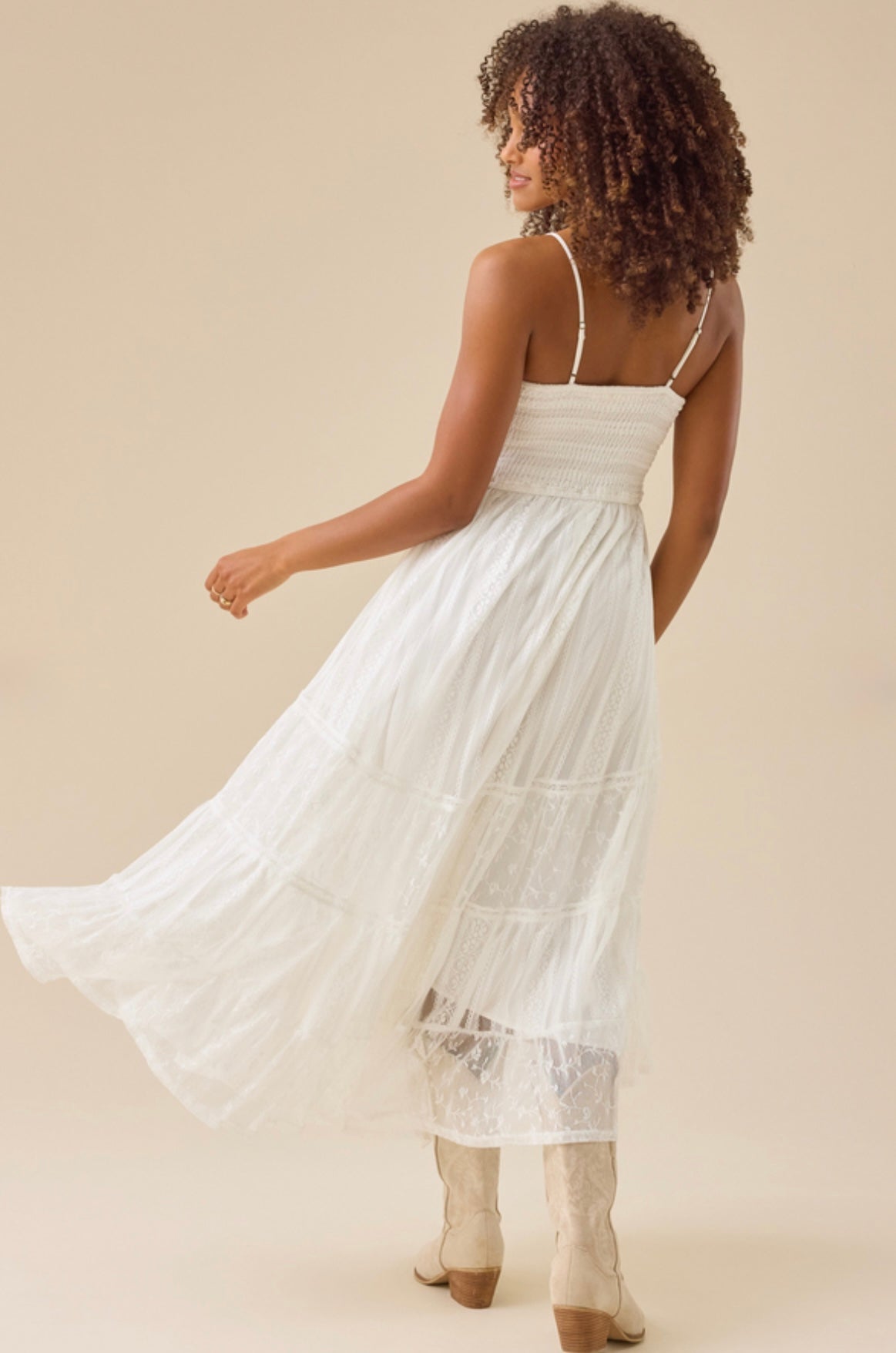 Altar’d State Tami Lace Tiered Maxi Dress NWT