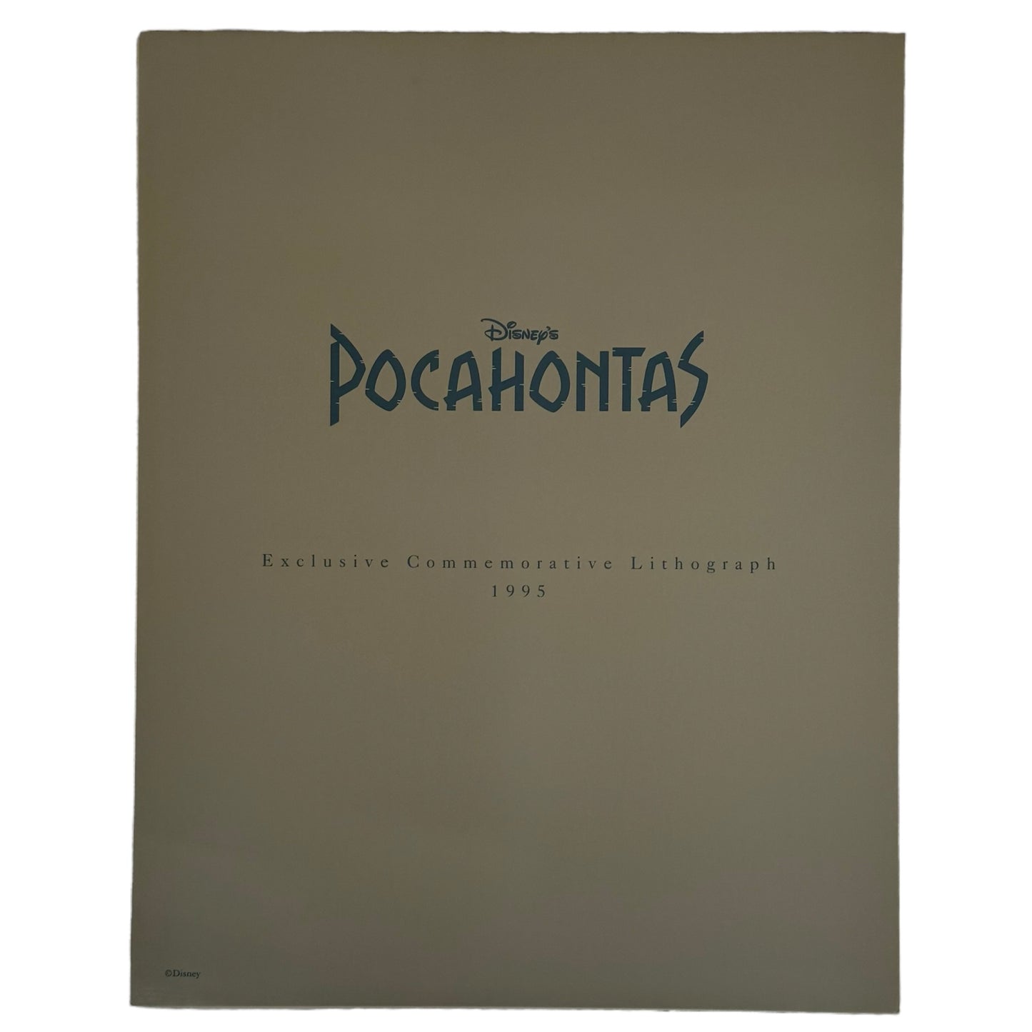 Disneys Pocahontas Commemorative Lithograph From 1995