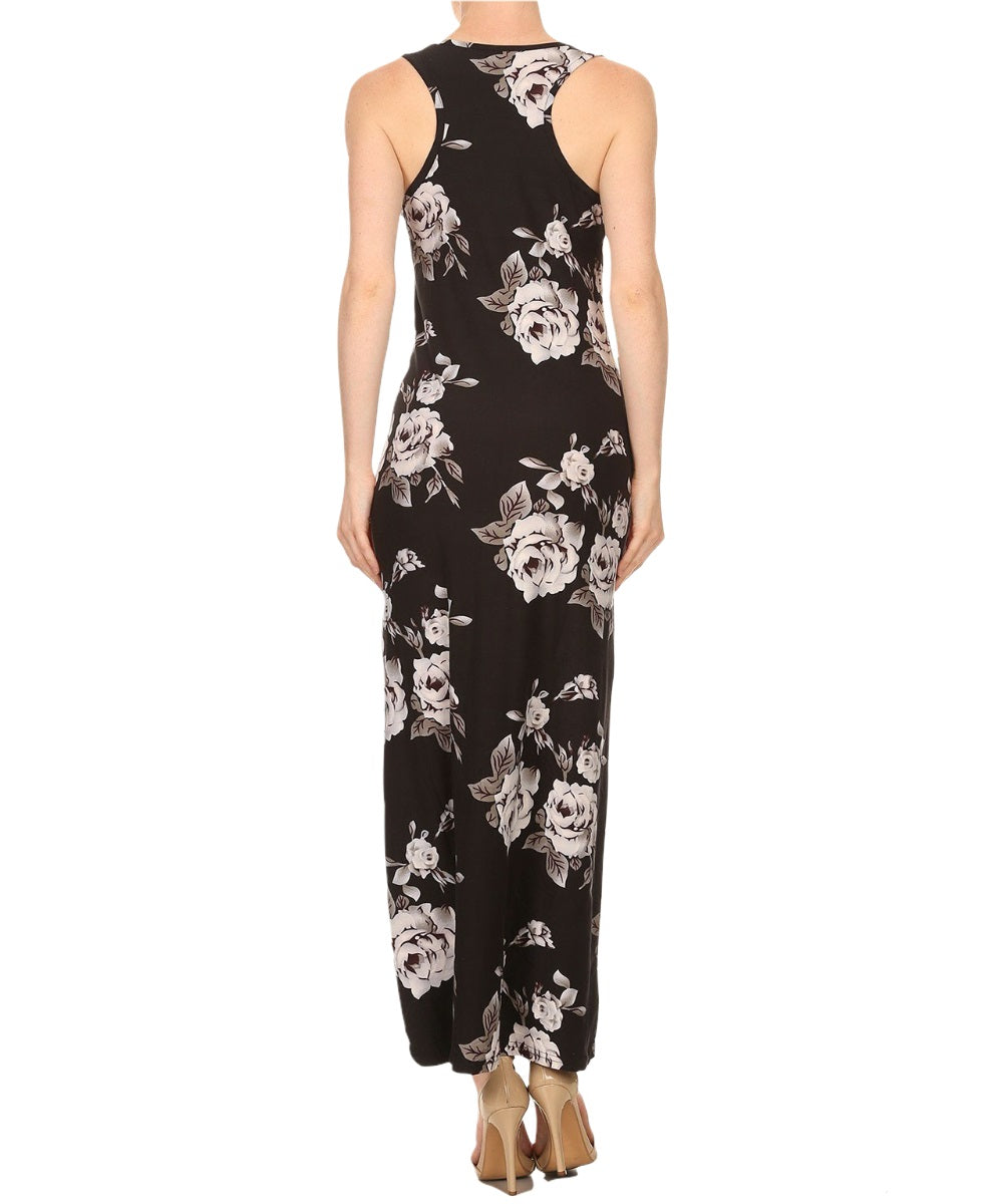 Black & White Rose Tank Dress