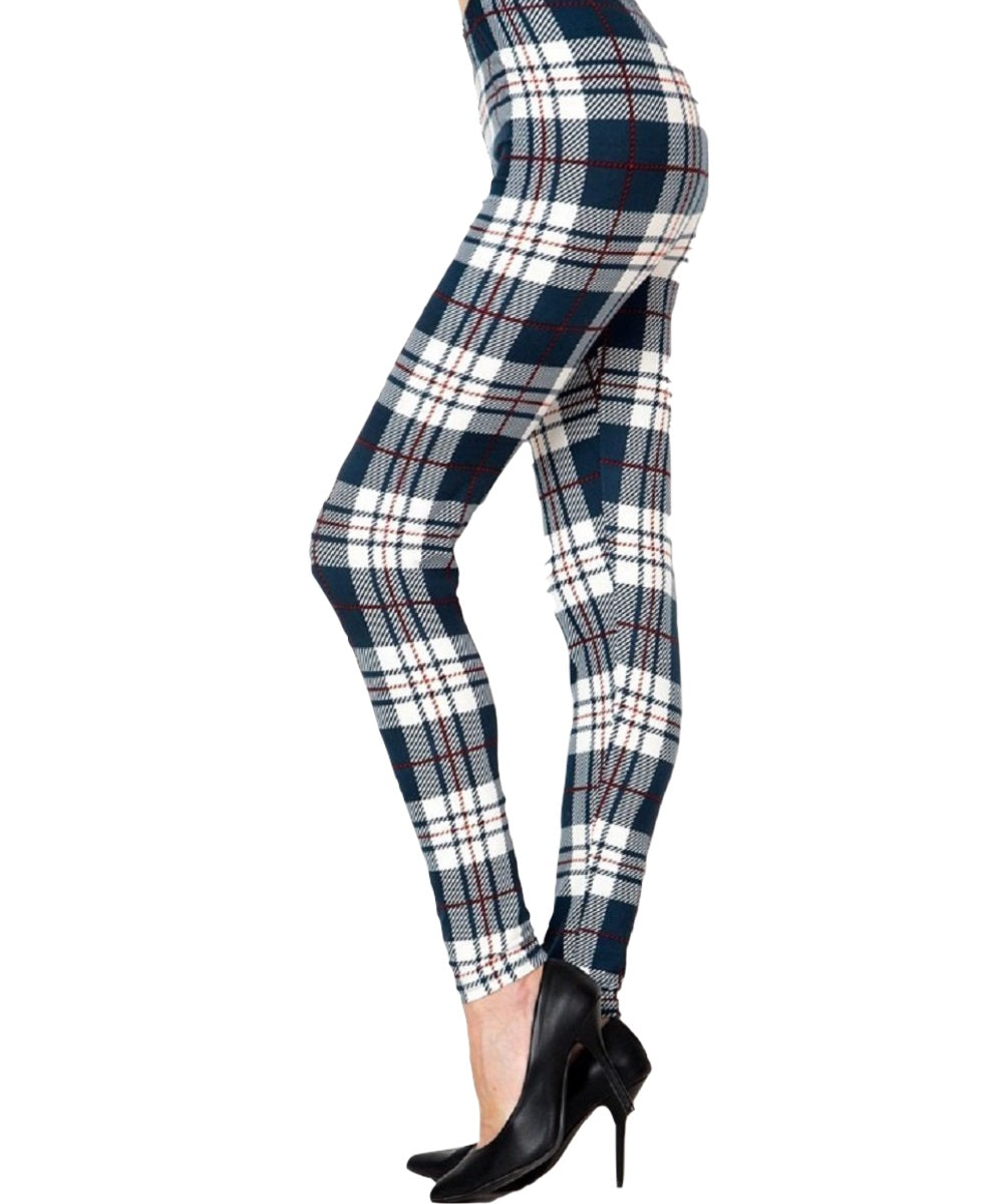 Buttery Smooth Green Plaid Leggings - Plus Size