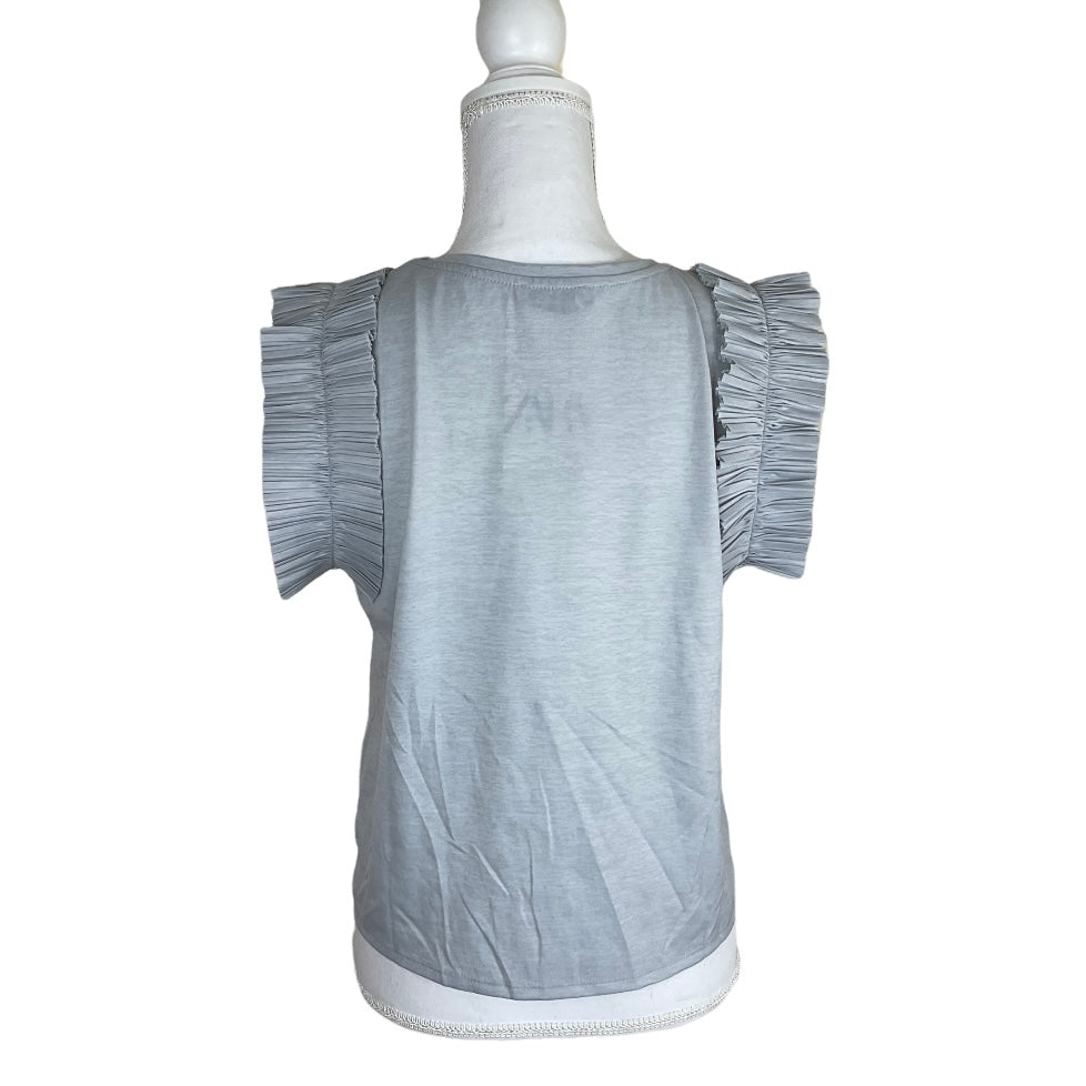 Zara Light Grey Contrast Top Size Small