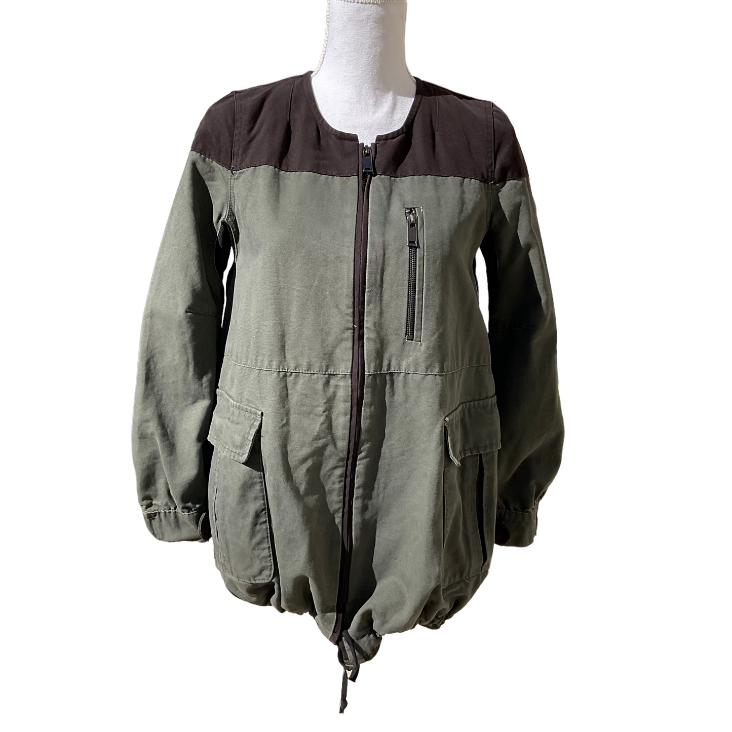 Zara Woman Olive & Black Oversized Jacket