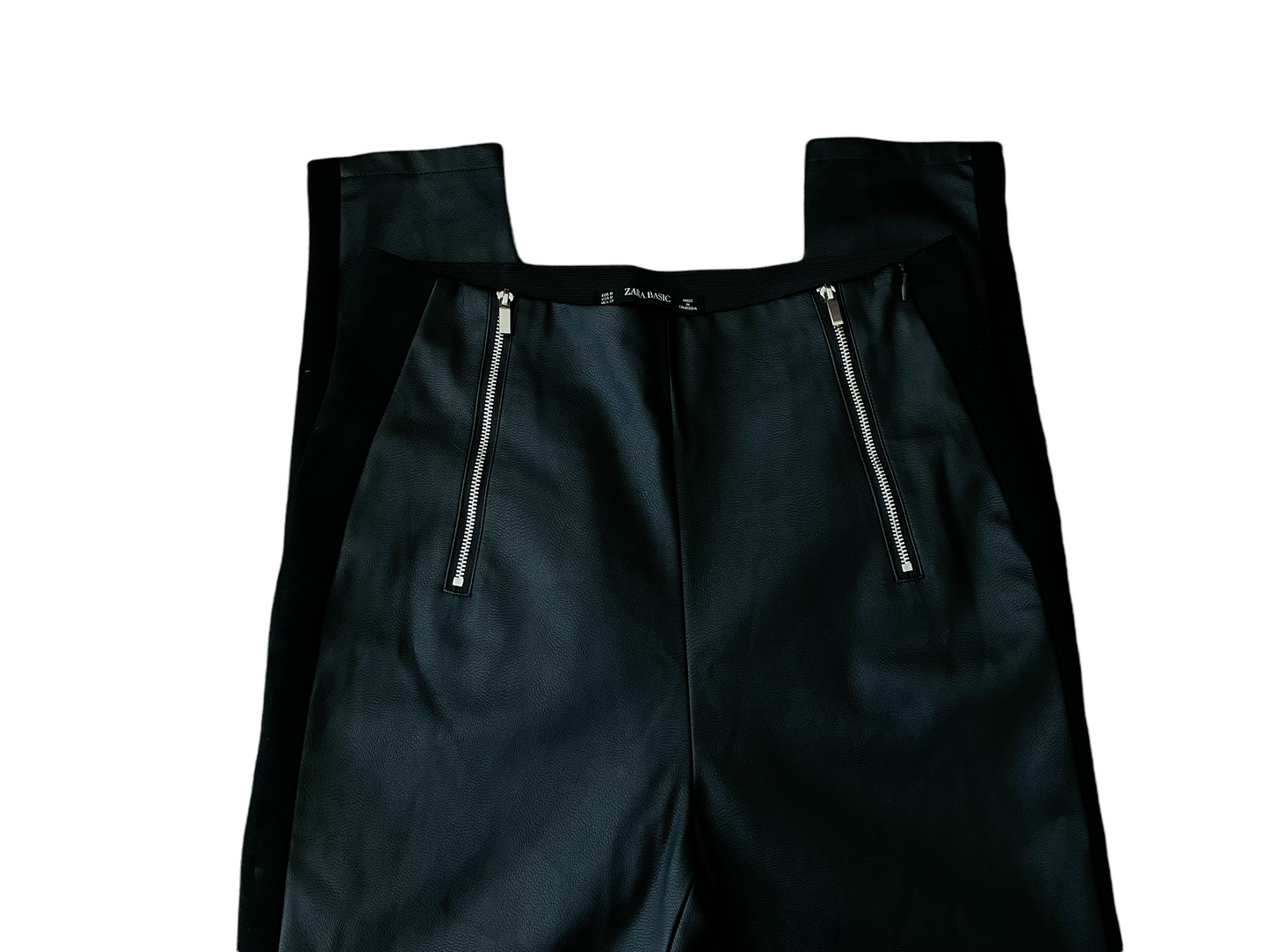 Zara Black Faux Leather Pants Size M