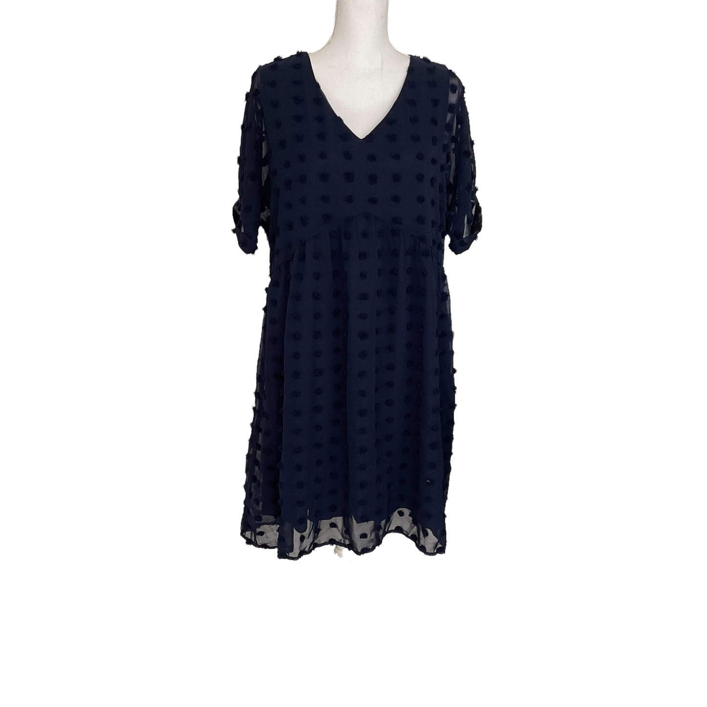 Kirundo NWT Swiss Dot Babydoll V Neck Mini Dress