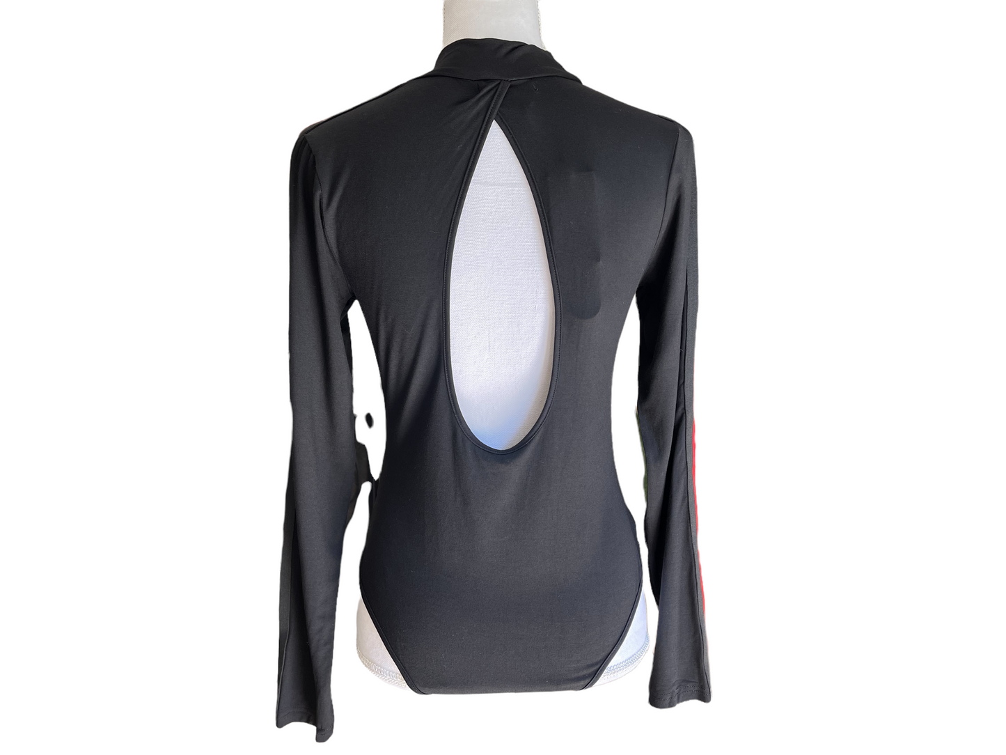 Waisted Teardrop Red Stripe Bodysuit Size M NWT