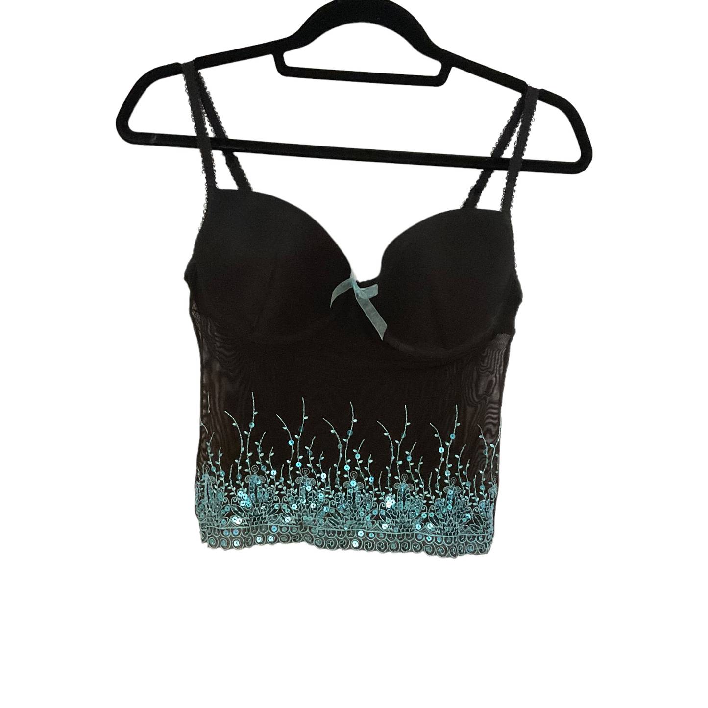 Frederick’s of Hollywood Sequins Aqua & Black