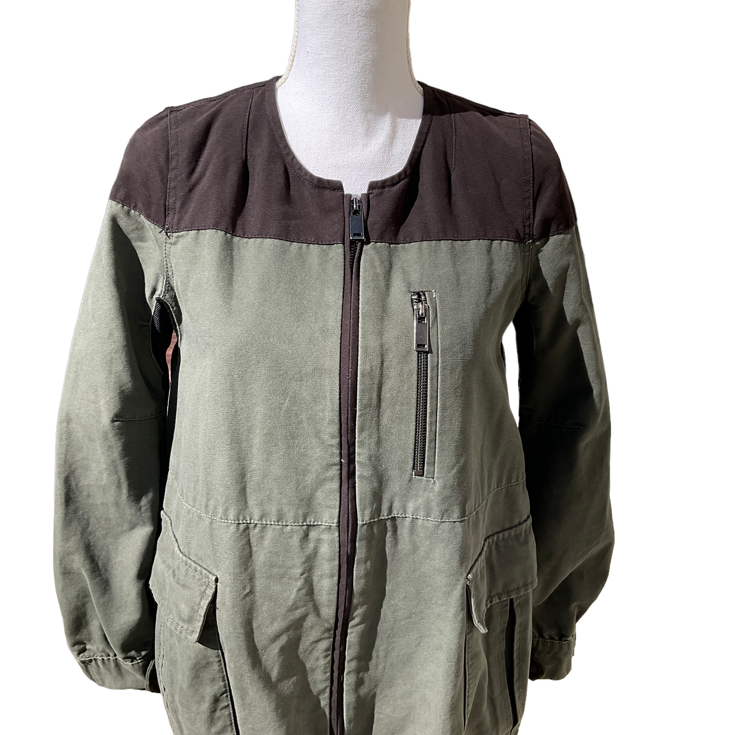 Zara Woman Olive & Black Oversized Jacket