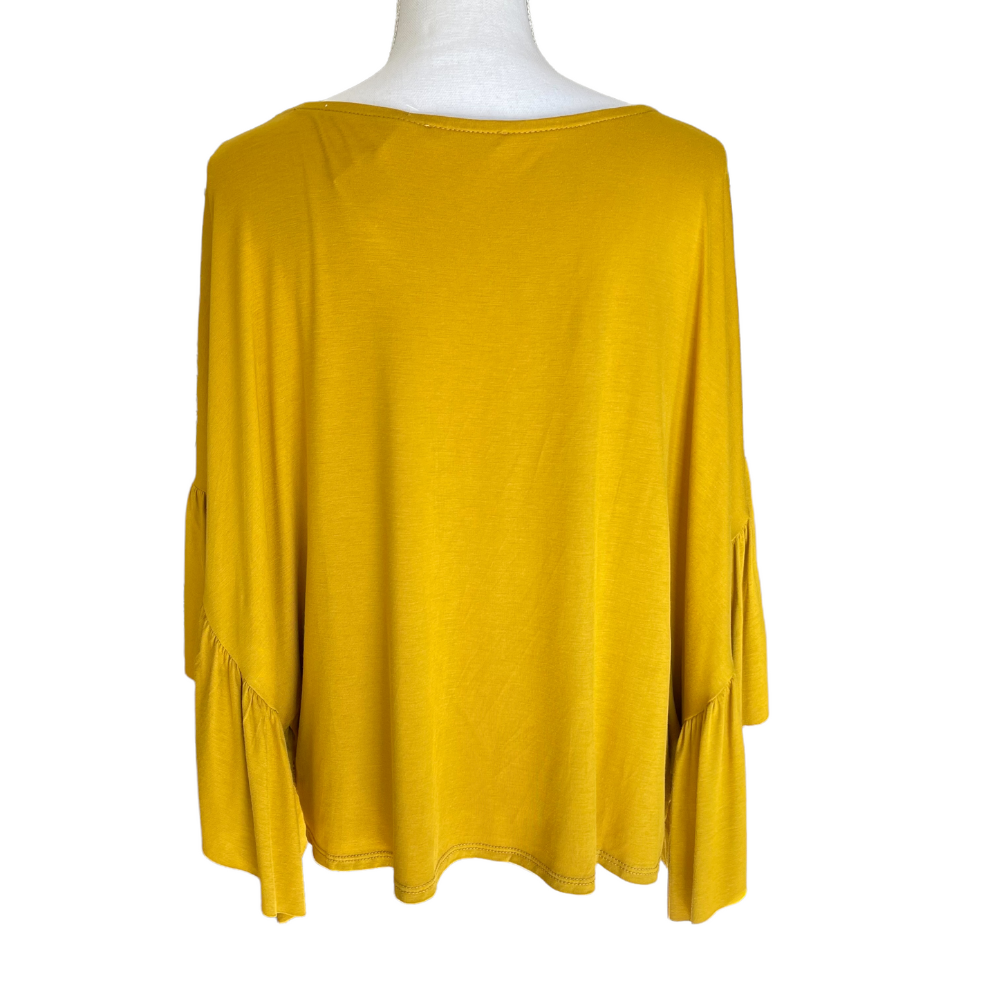 Grade & Gather Mustard Ruffled Top Size L NWT