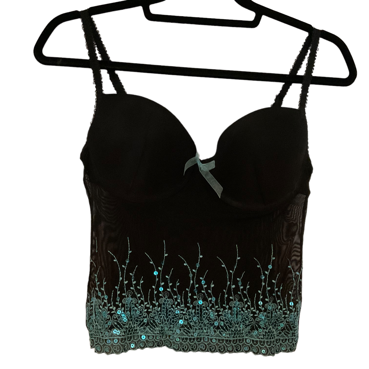 Frederick’s of Hollywood Sequins Aqua & Black