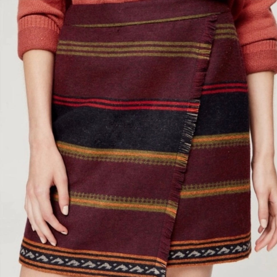 Loft Wool Faux Wrap Skirt Size 2P