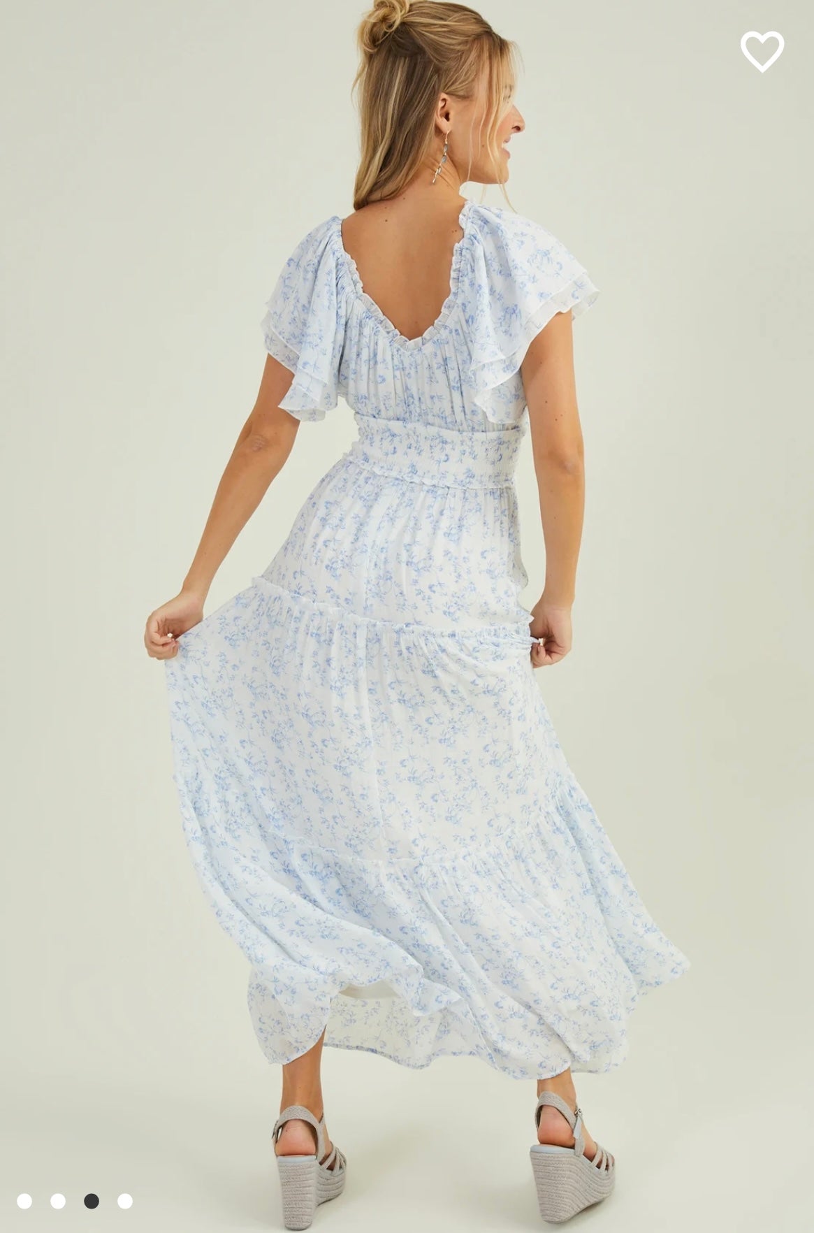 Altar’d State Catherina Maxi Dress NWT Ivory-Blue