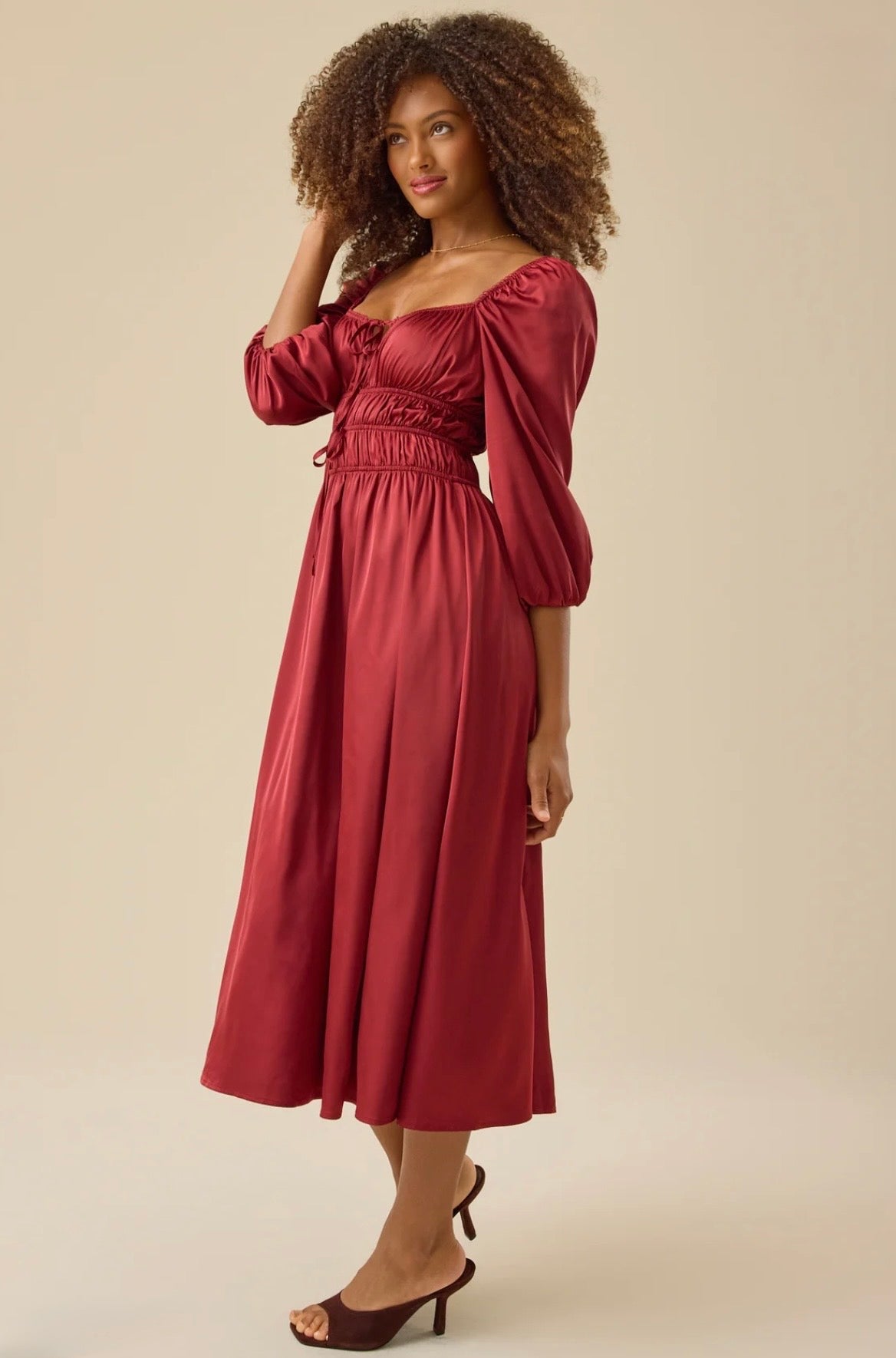 Altar’d State Jillie Satin Maxi Dress NWT