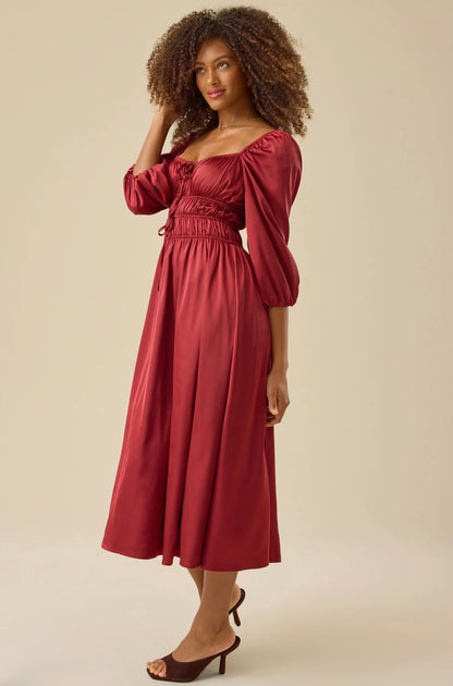 Altar’d State Jillie Satin Maxi Dress NWT