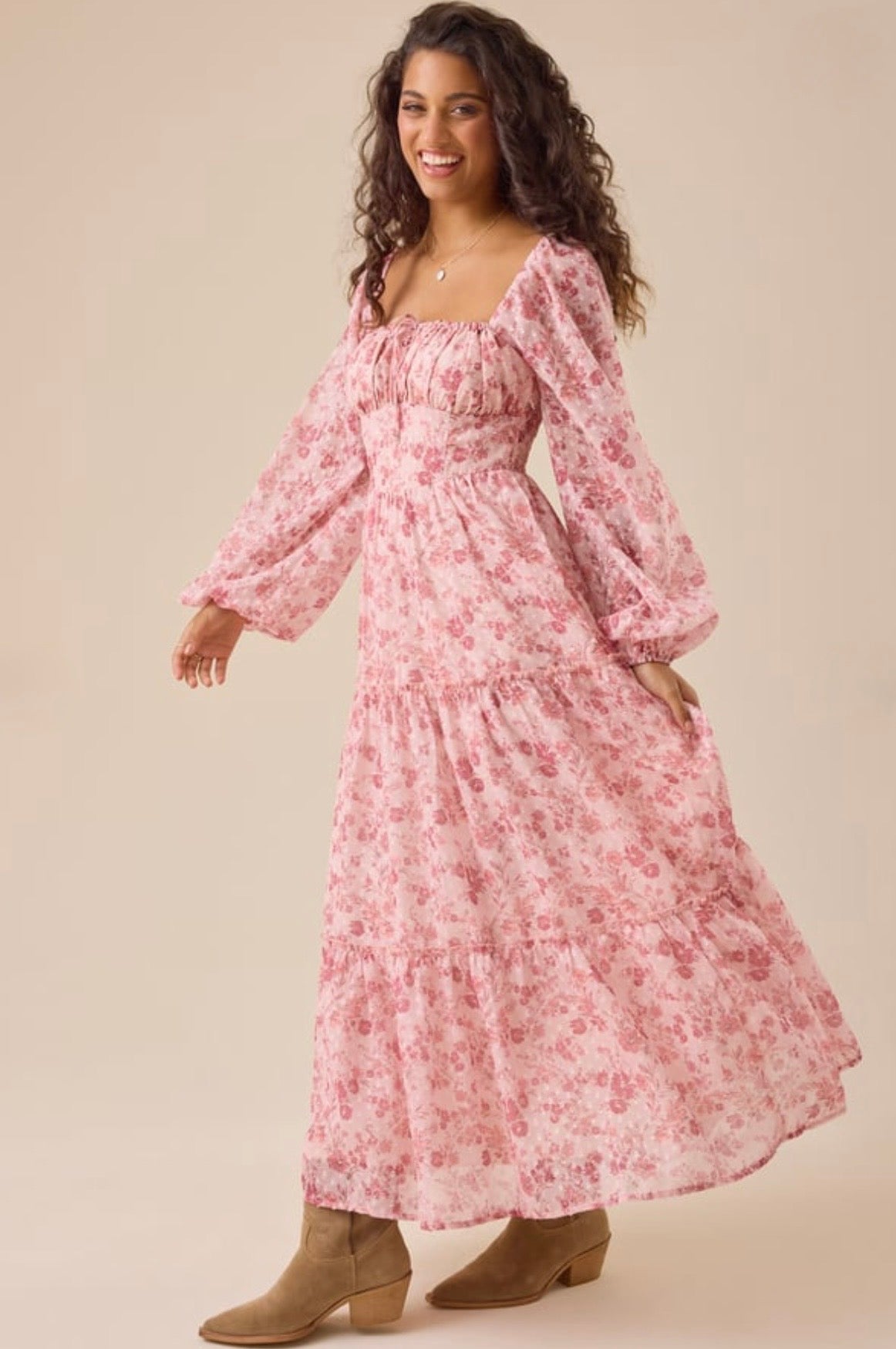 Altar’d State Whitney Long Sleeve Floral Maxi