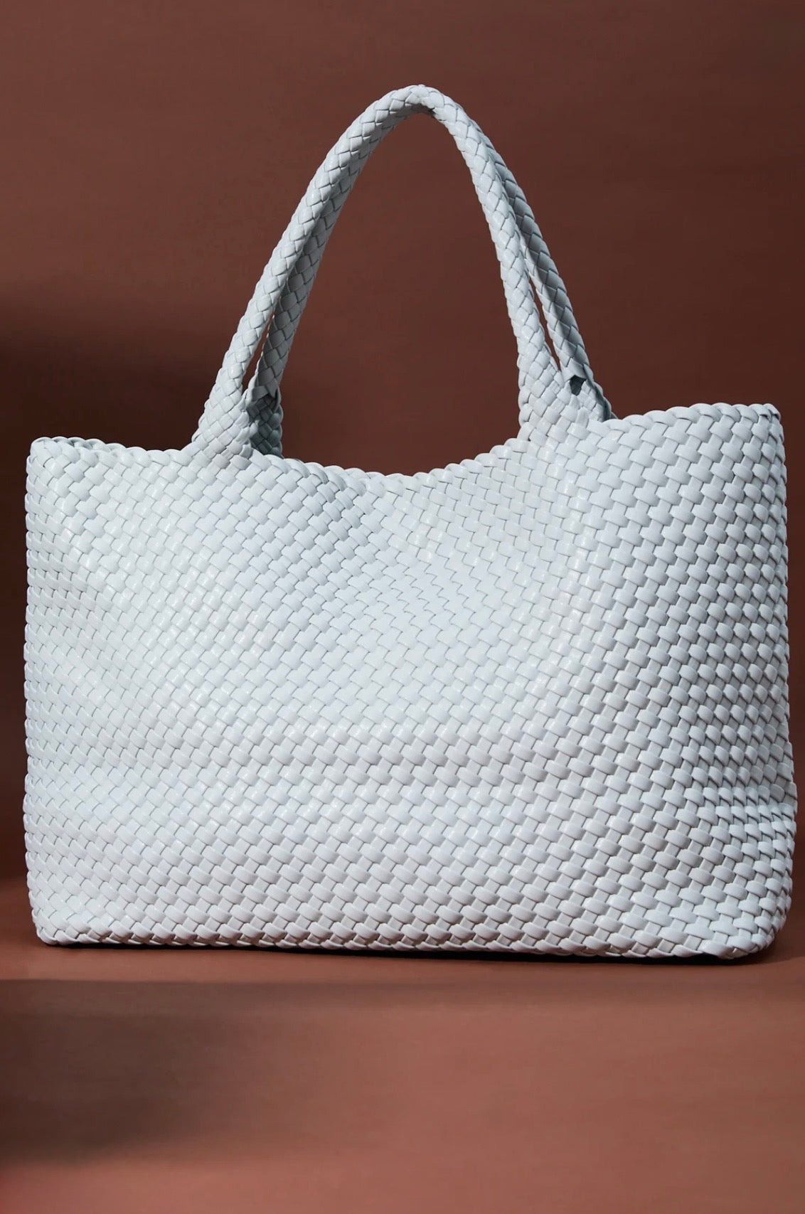 Altar’d State Ice Blue Large Woven Tote Bag
