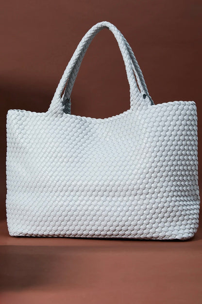 Altar’d State Ice Blue Large Woven Tote Bag