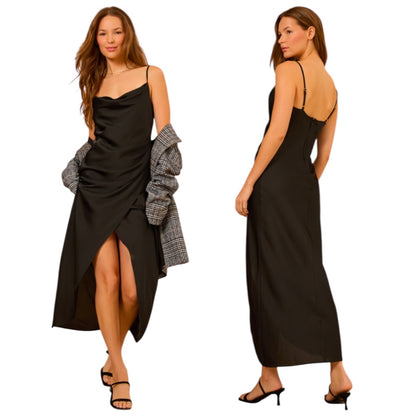 Altar'd State Sadie Satin Scoop Neck Maxi Dress NWT