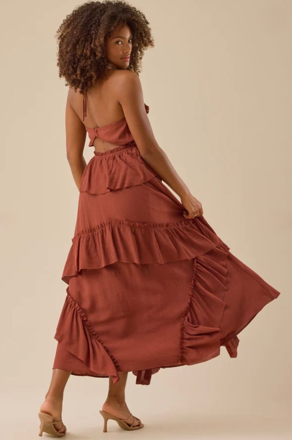 Altar’d State Mattie Ruffle Maxi Dress NWT