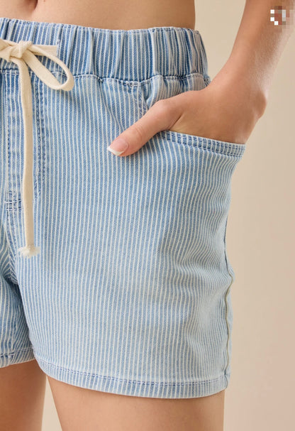 Altar’d State Josie Striped Drawstring Shorts