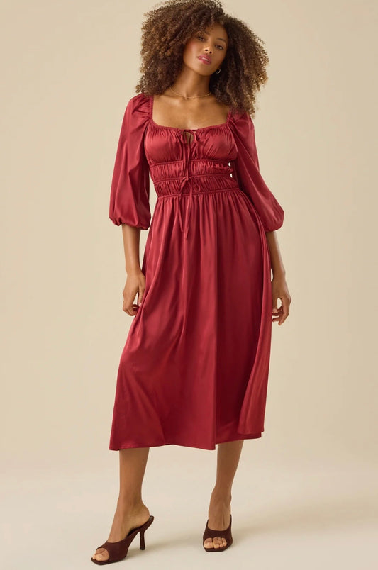 Altar’d State Jillie Satin Maxi Dress NWT