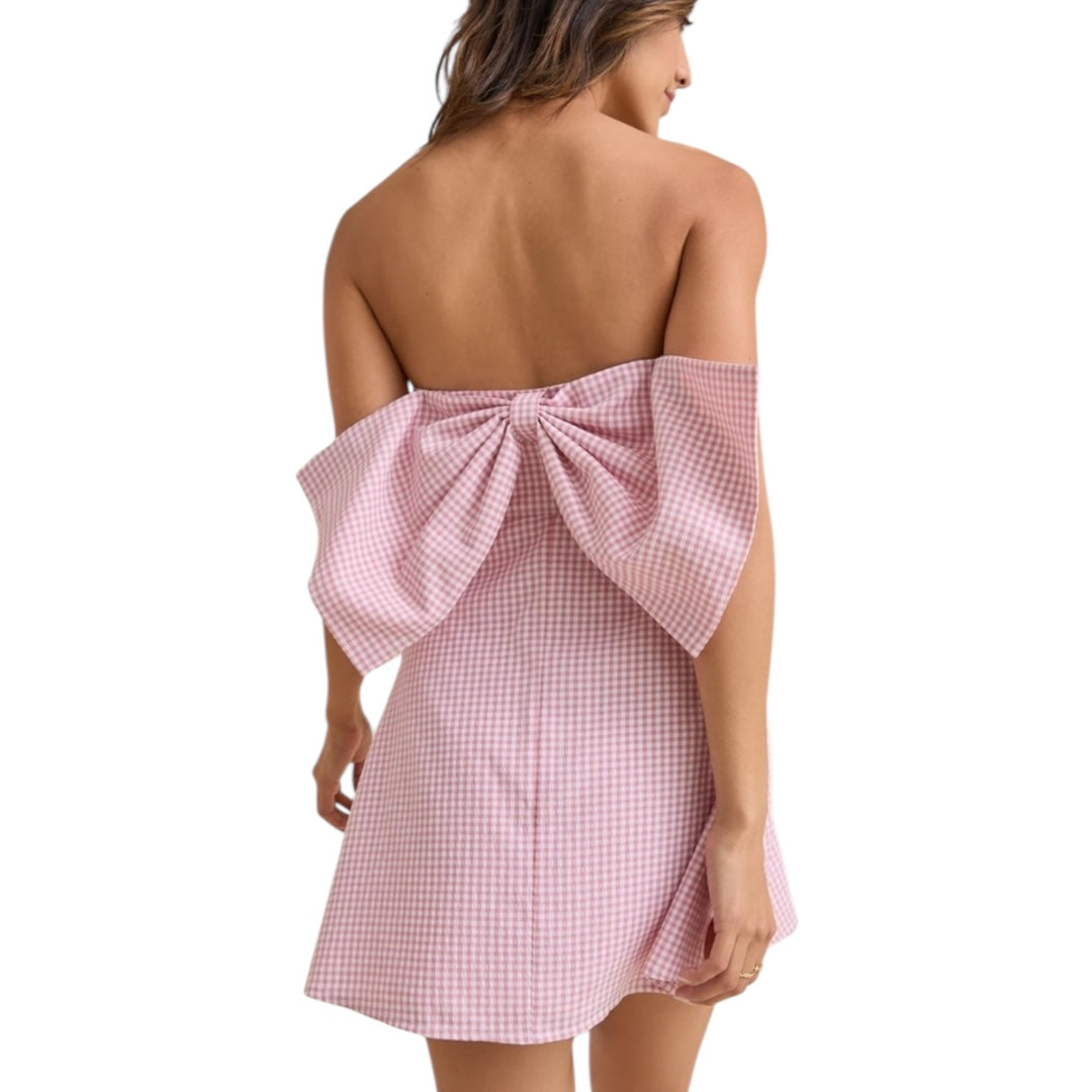 altar'd state pink bow dress Altar'd State | Scarlett Satin Maxi Dress | LT-PINK | Material: 100% Polyester