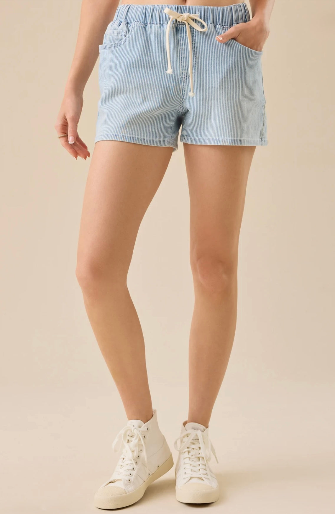 Altar’d State Josie Striped Drawstring Shorts