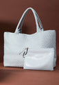 Altar’d State Ice Blue Large Woven Tote Bag