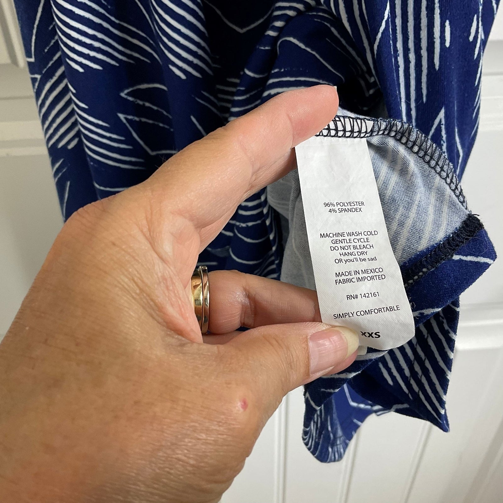 LuLaRoe Knit Royal Blue Pattern Size XXSmall