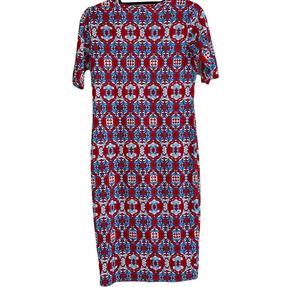 LuLaRoe Knit Dress Red Pattern Size Small