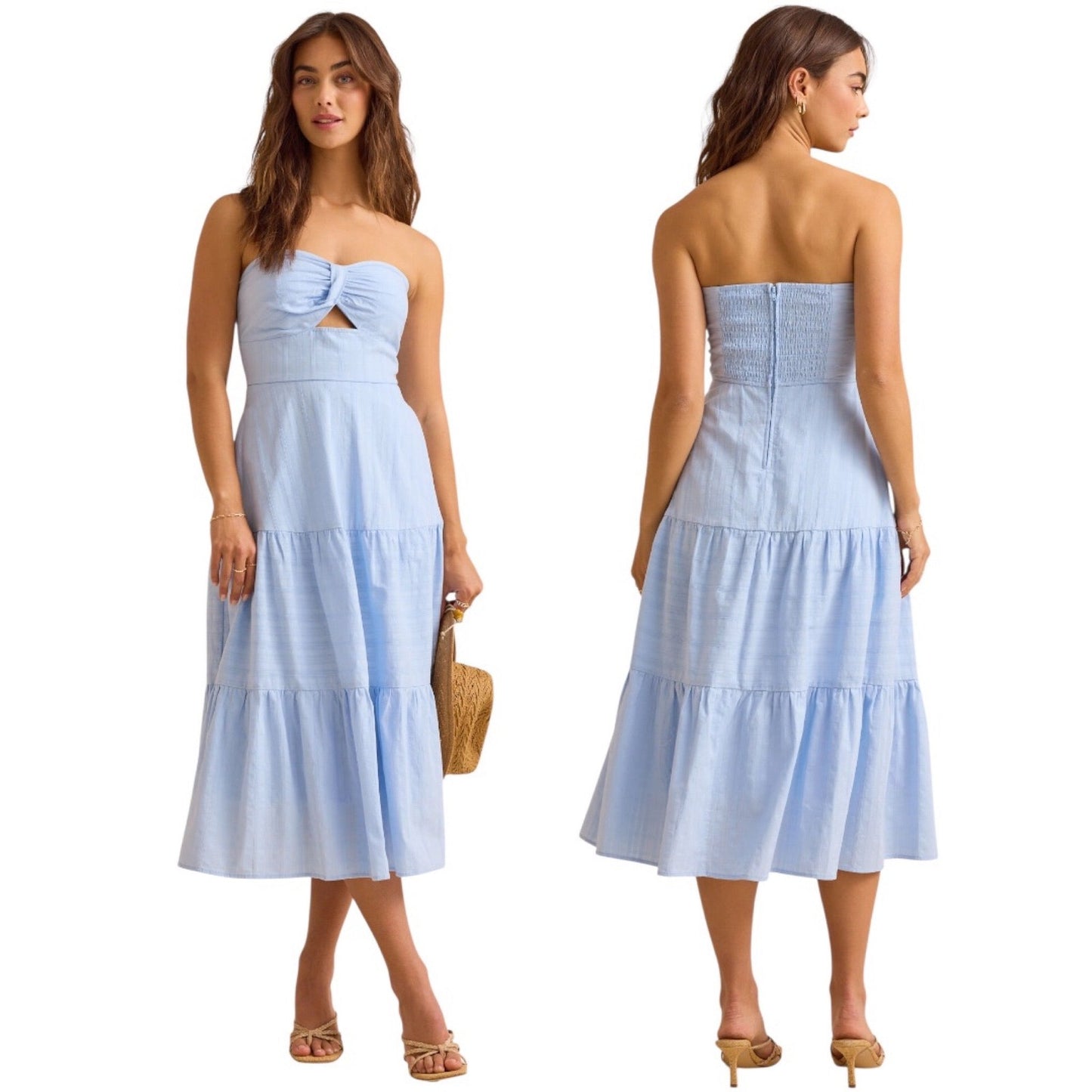 Altar’d State Sofia Strapless Midi Dress NWT