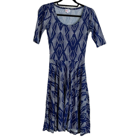 LuLaRoe Knit Royal Blue Pattern Size XXSmall