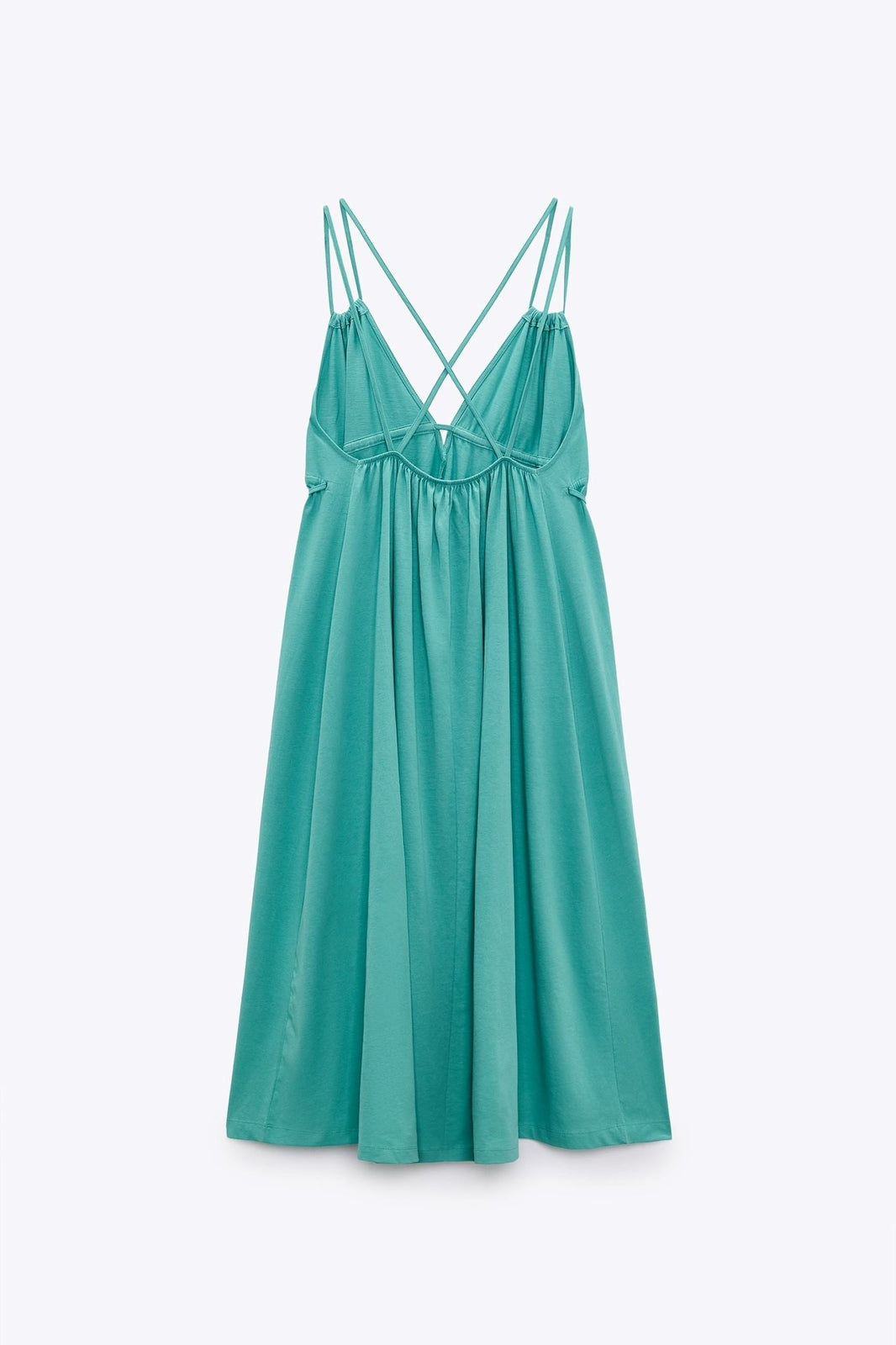 Zara Green Cotton Midi Dress Size Small NWT