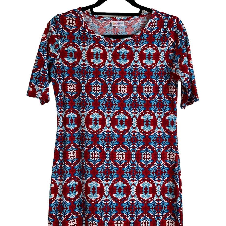 LuLaRoe Knit Dress Red Pattern Size Small