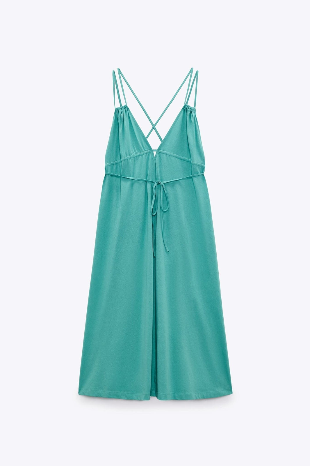 Zara Green Cotton Midi Dress Size Small NWT