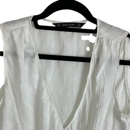 Zara White Textured Blouse Size Small