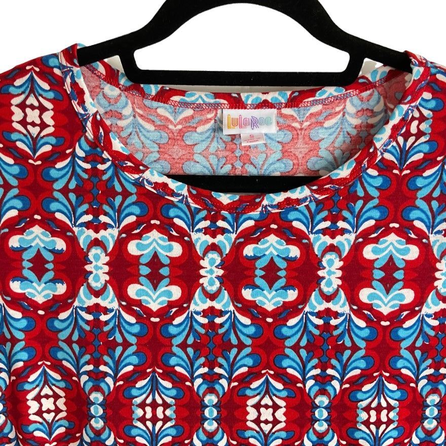 LuLaRoe Knit Dress Red Pattern Size Small