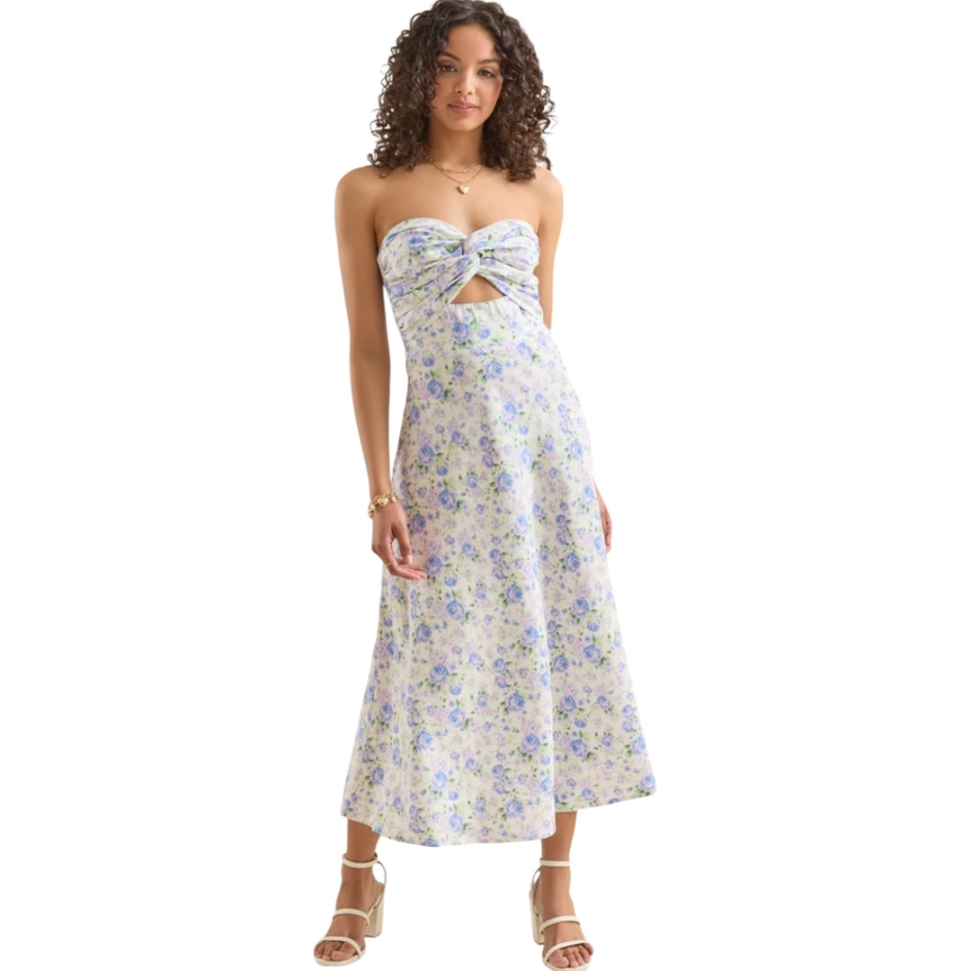 Altar’d State Holly Linen Strapless Dress NWT