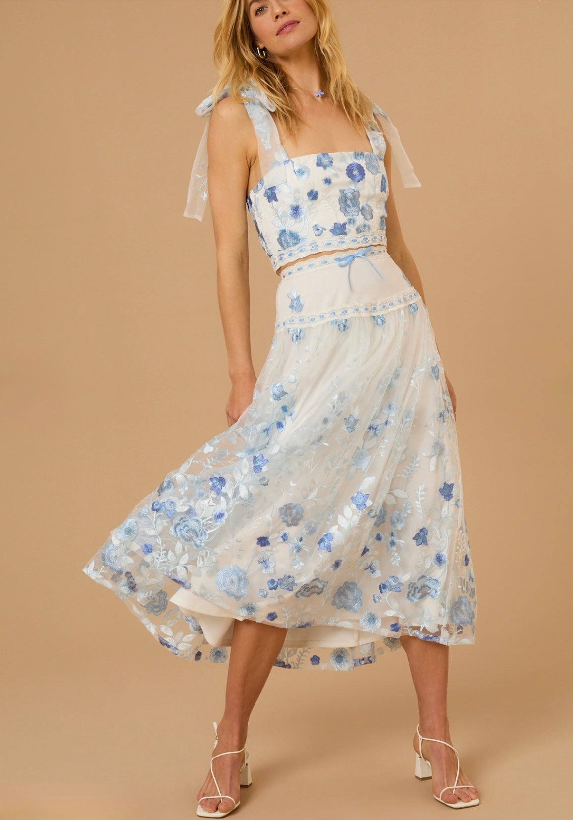 Altar’d State Braxlin Embroidered Midi Skirt NWT