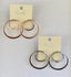 Riah Fashion Double Hoop Earrings Silver & Rose Gold 2 pairs