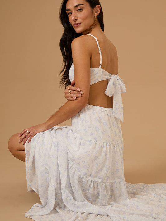 Altar'd State Fiona Floral Cutout Maxi Dress NWT
