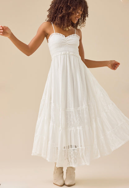 Altar’d State Tami Lace Tiered Maxi Dress NWT