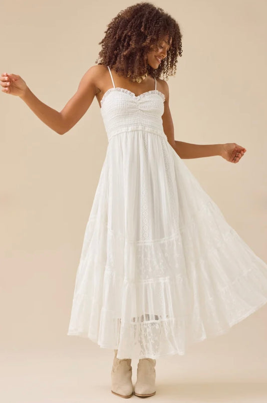 Altar’d State Tami Lace Tiered Maxi Dress NWT