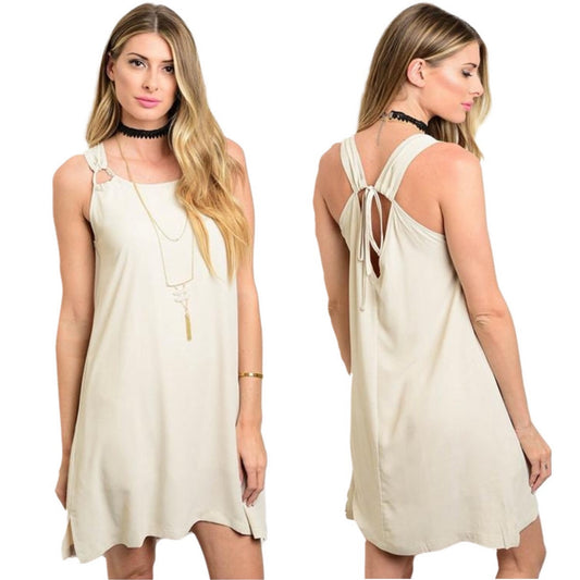 Very J Taupe Loose Fit Dress