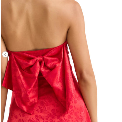 Altar’d State Lilia Strapless Jacquard Bow Dress NWT